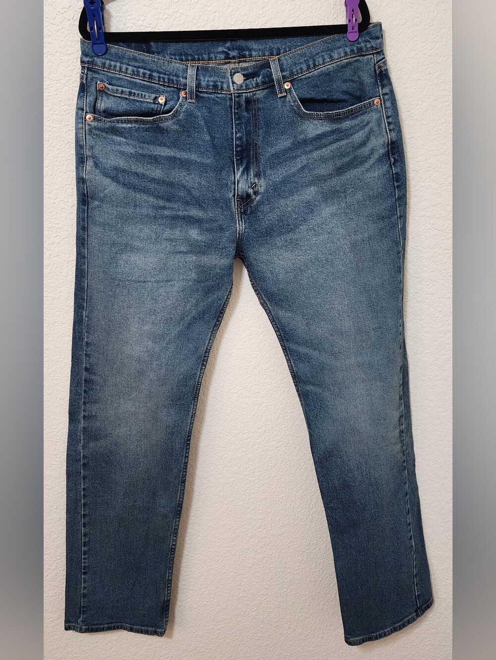 Levi's 505 Regular Fit Straight Leg Jeans Medium Wash Men's Tagged as 36x34